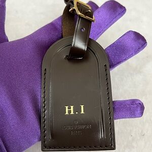 Louis Vuitton Dark Brown Leather Tag